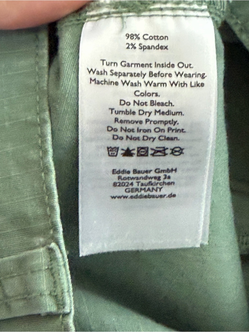 Eddie Bauer Womens Green Chinos Straight Leg Pants 10 Tall EUC Hiking Outdoor - Picture 4 of 8